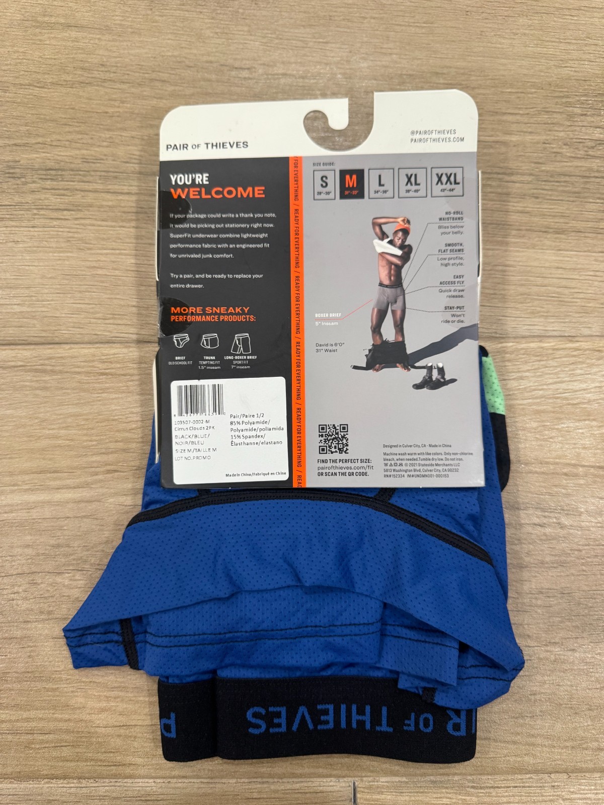 New Pair of Thieves 2-PACK Men’s Boxer Briefs MEDIUM Mesh Performance Superfit