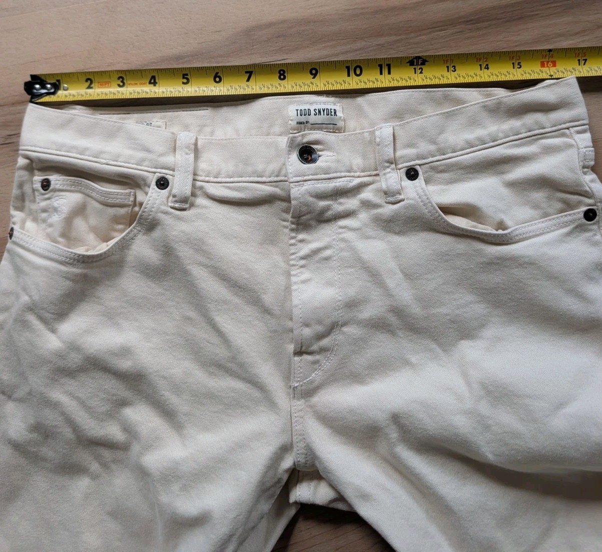 Todd Snyder Chino Pants Mens 32×30 Cream Slim Fit 5-Pocket Stretch Beige Jeans