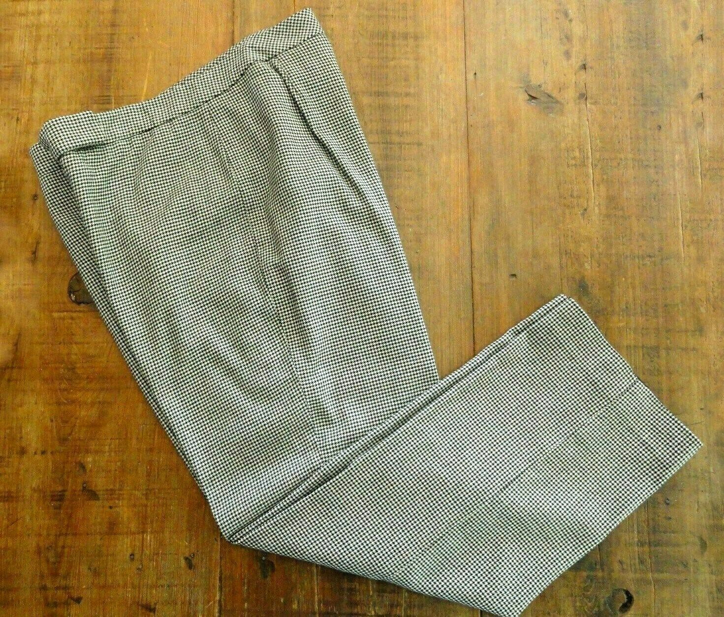 NWOT VTG The Limited STRETCH Sz 14 Rayon/Wool Lined Pants Houndstooth Blac Whit