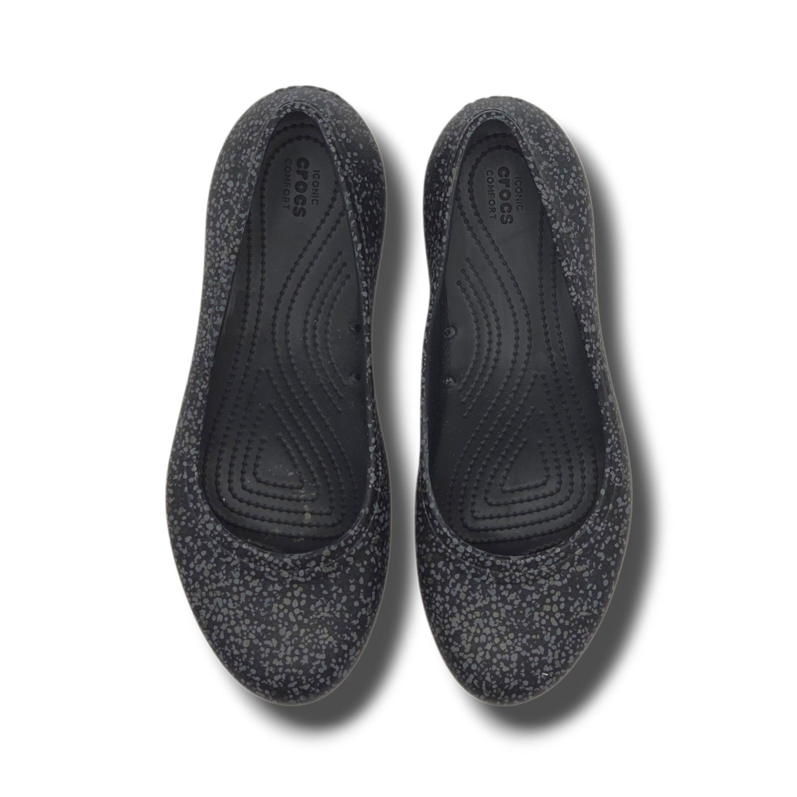 Crocs at Work Flats Womens 11 Black Dots Slip Resistant