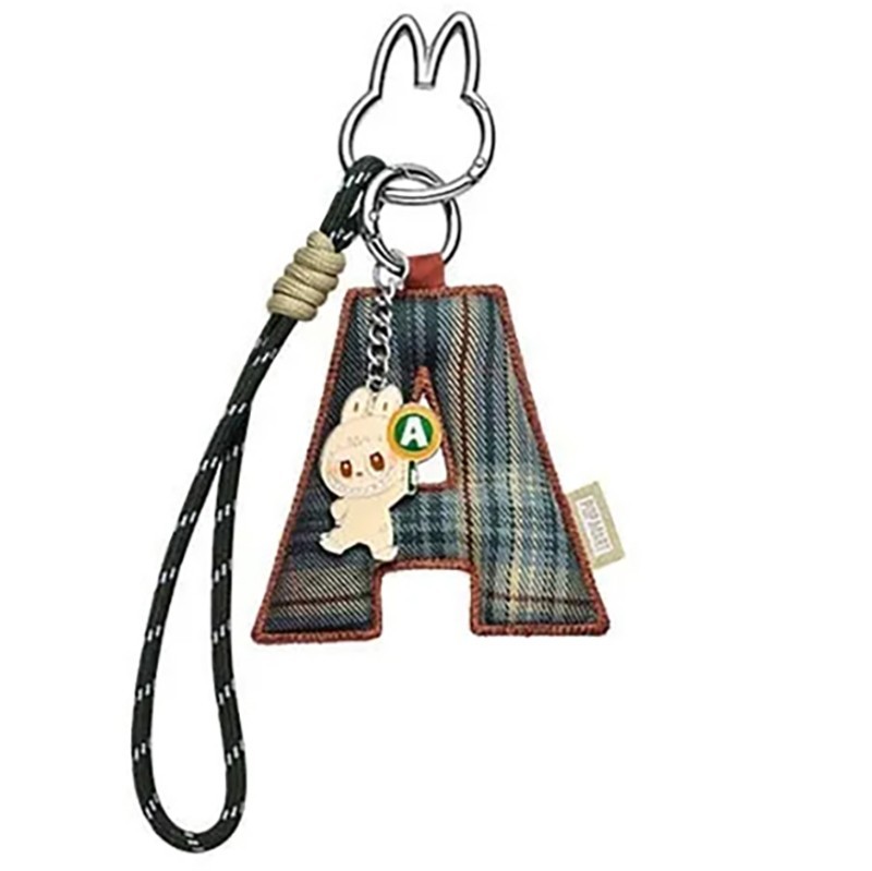 POP MART Labubu The Monsters Pin For Love Alphabet Letter Pendant Key Ring Chain