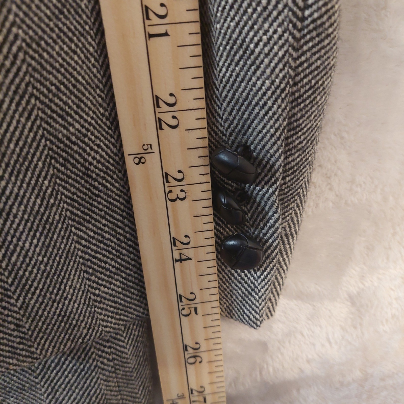 vintage Barons Presidential Herringbone Tweed USA made Jacket Elbow Patches 46R