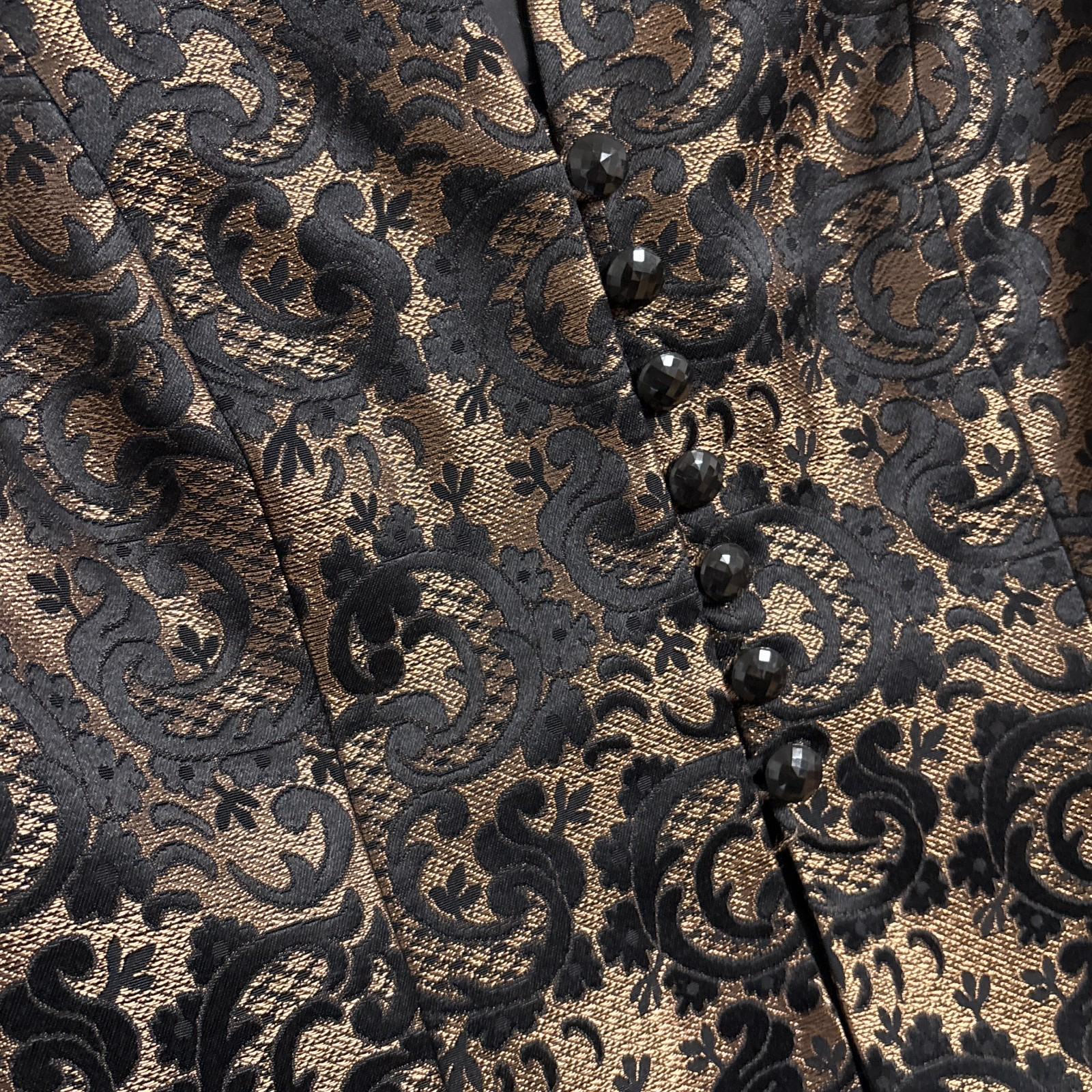 Jessic Howard Jacket 12 Petite Gold Black Floral Cocktail Evening Formal Bolero