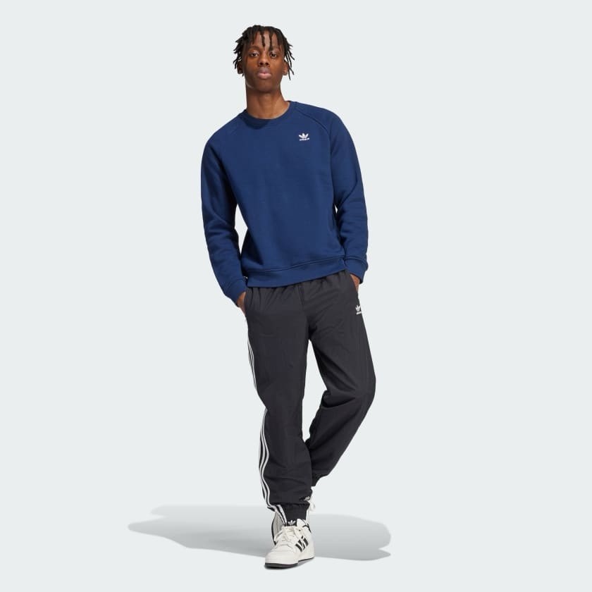 adidas Originals Navy Blue Fleece Crewneck Sweatshirt Men’s M Logo IY4929