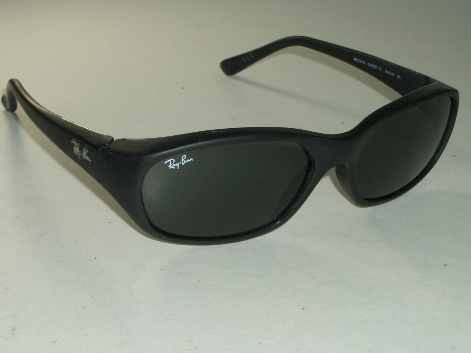 RAY-BAN ITALY RB2016 W2578 RUBBERIZED BLACK G15 UV SPORT WRAPS SUNGLASSES w/CASE
