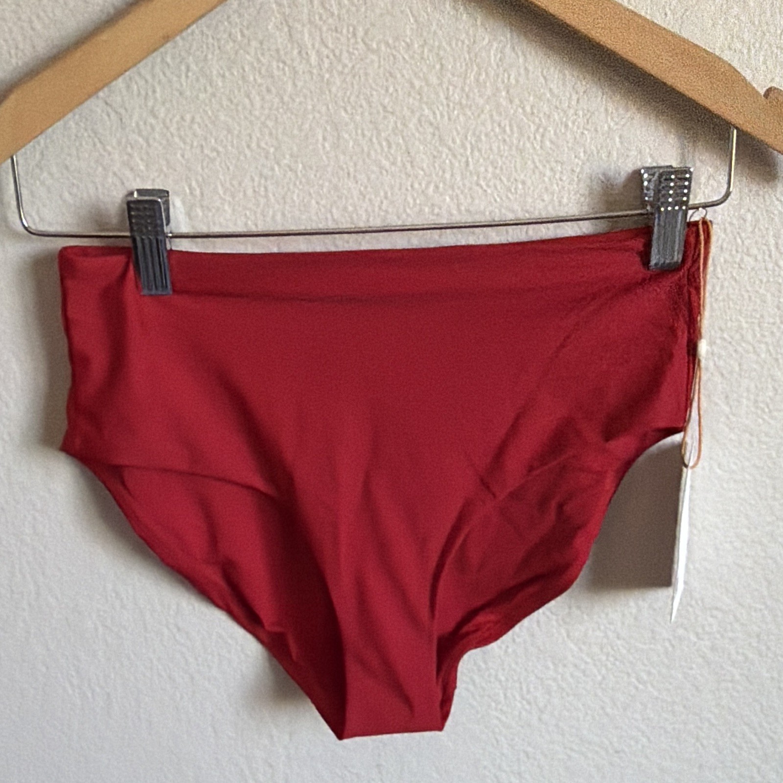 Quince Red Solid 2-Piece Bikini Set XS Spaghetti Strap Adjustable Recycled