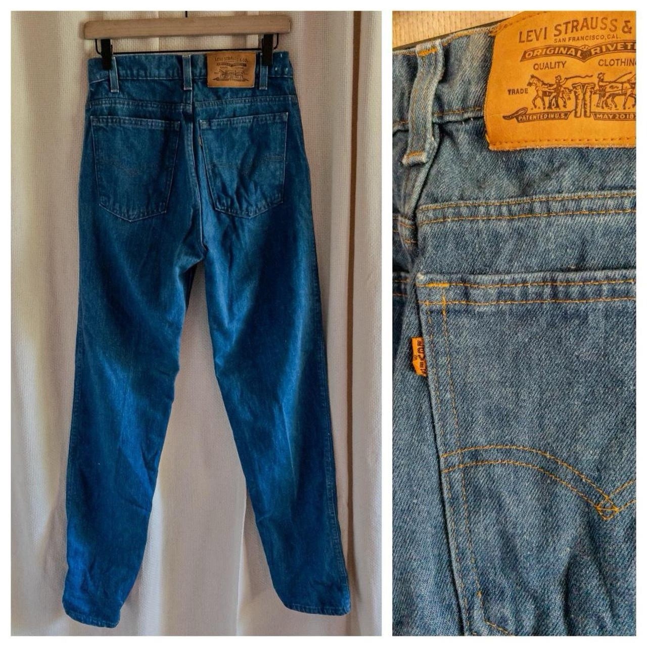 1985 Levi’s Orange Tab 30W 36L 520 Straight Leg Indigo Jeans Vintage 515 Factory