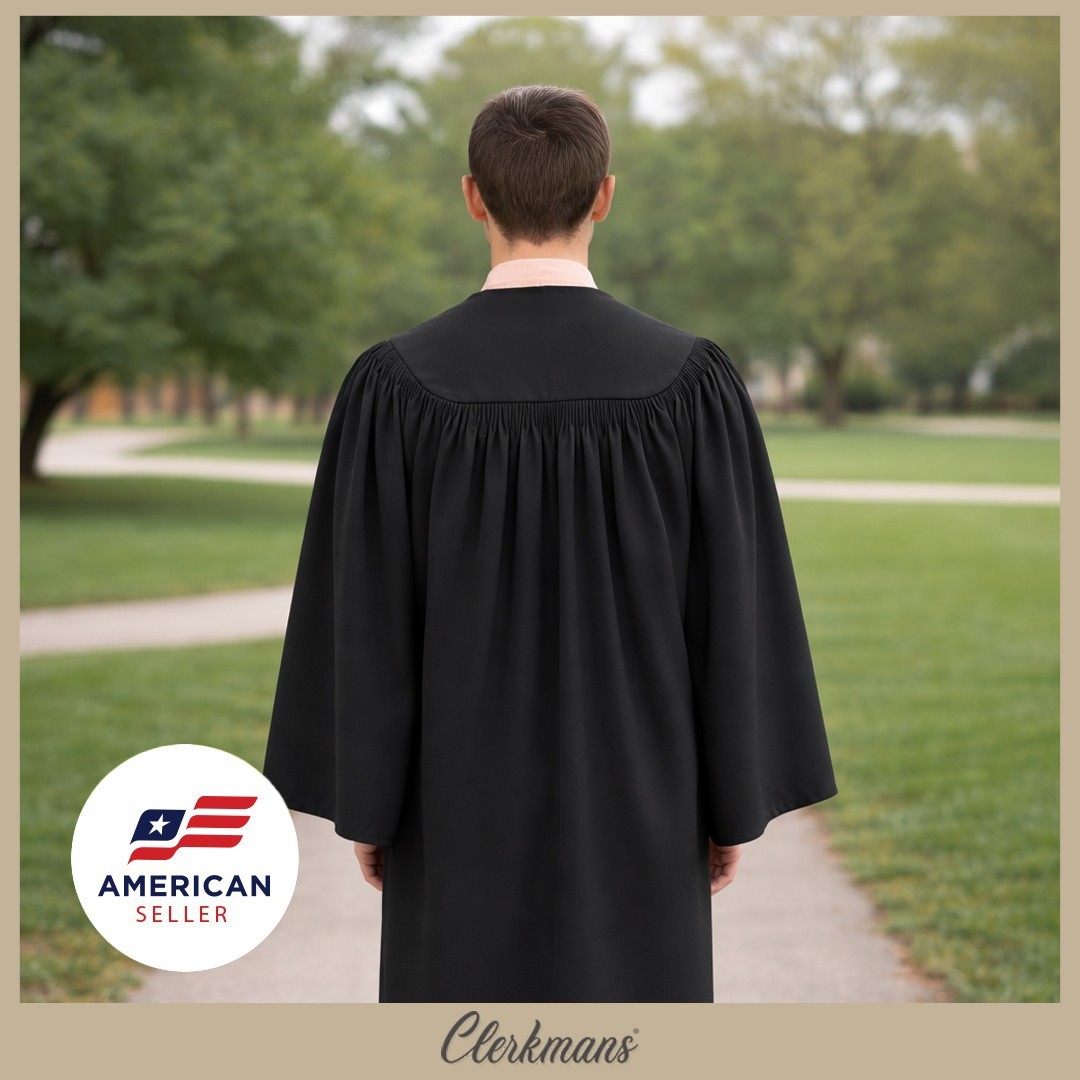 Deluxe Black Bachelors Graduation Gown – Academic Regalia