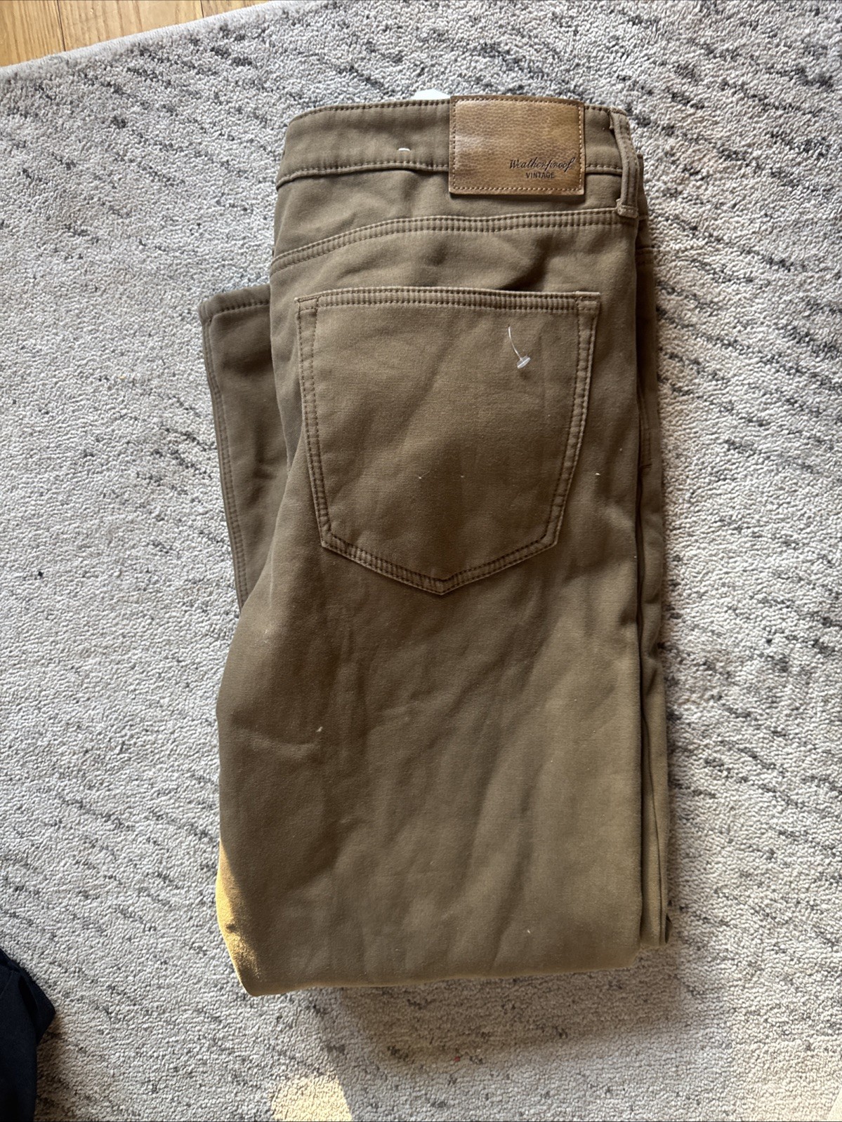 Weatherproof Vintage Fleece Lined Stretch Canvas Regular Fit Men’s 38×32 Wheat
