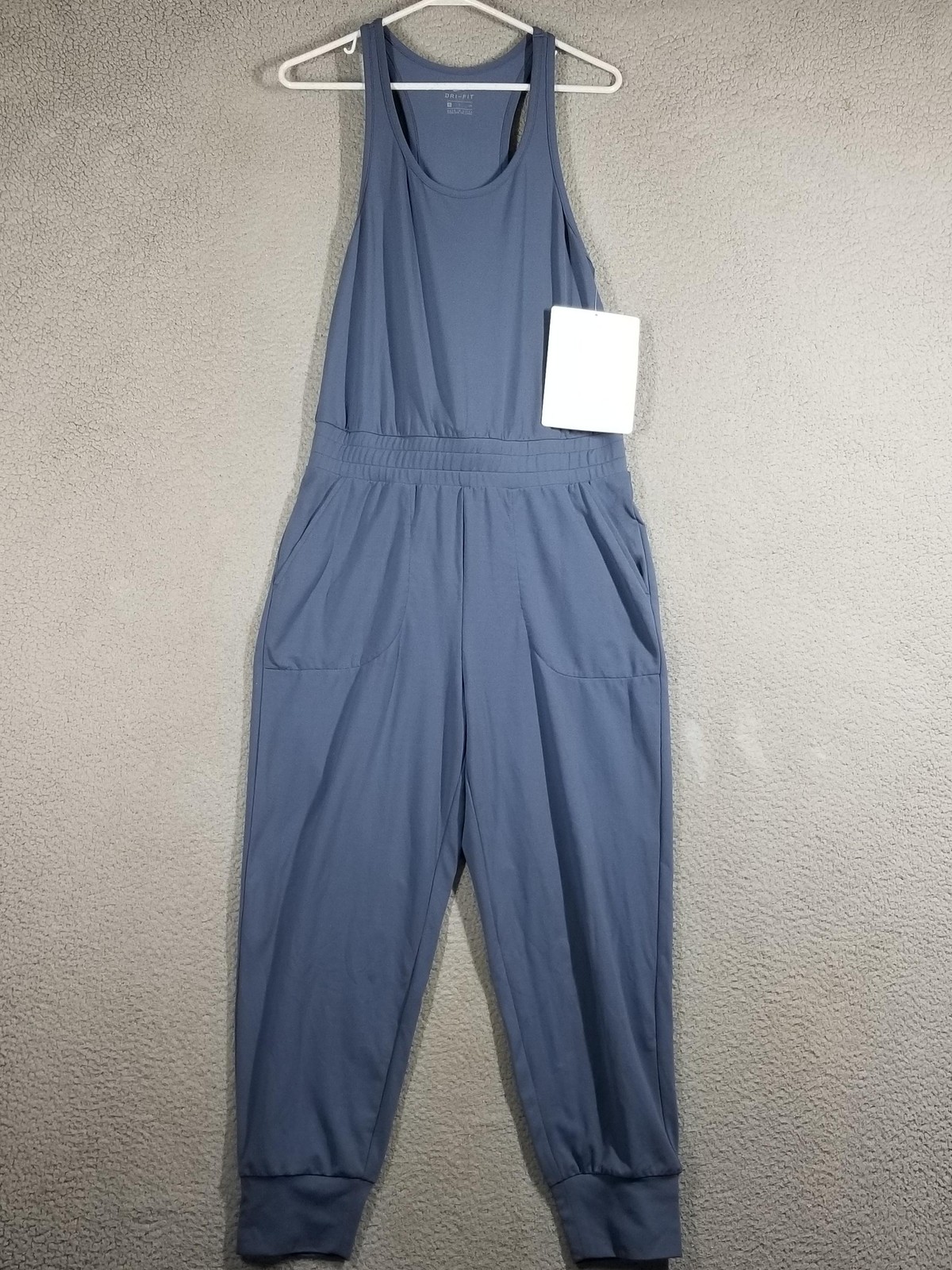 Nike Yoga Jumpsuit Womens Small Blue Training Jogger One Piece CJ5280 Sample