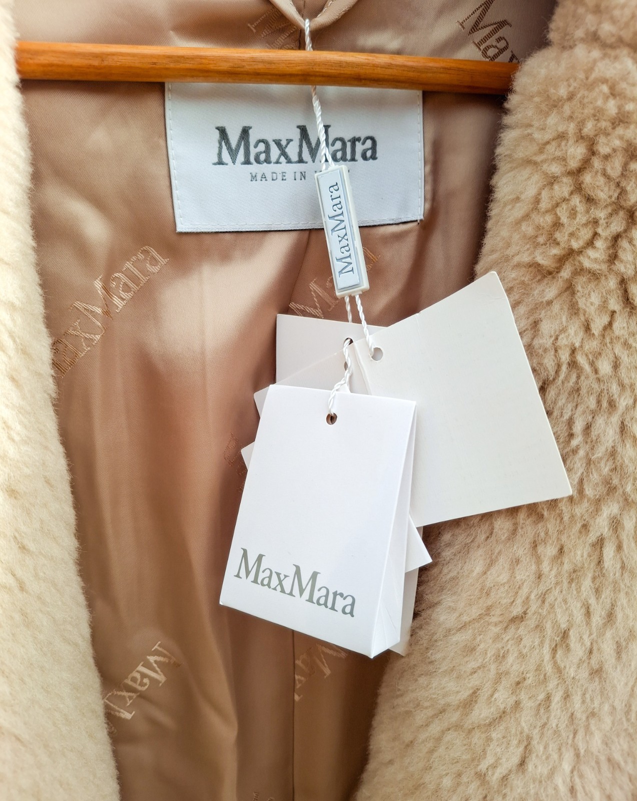 MAX MARA Teddy Bear Icon Coat, Sand, Size M BNWT