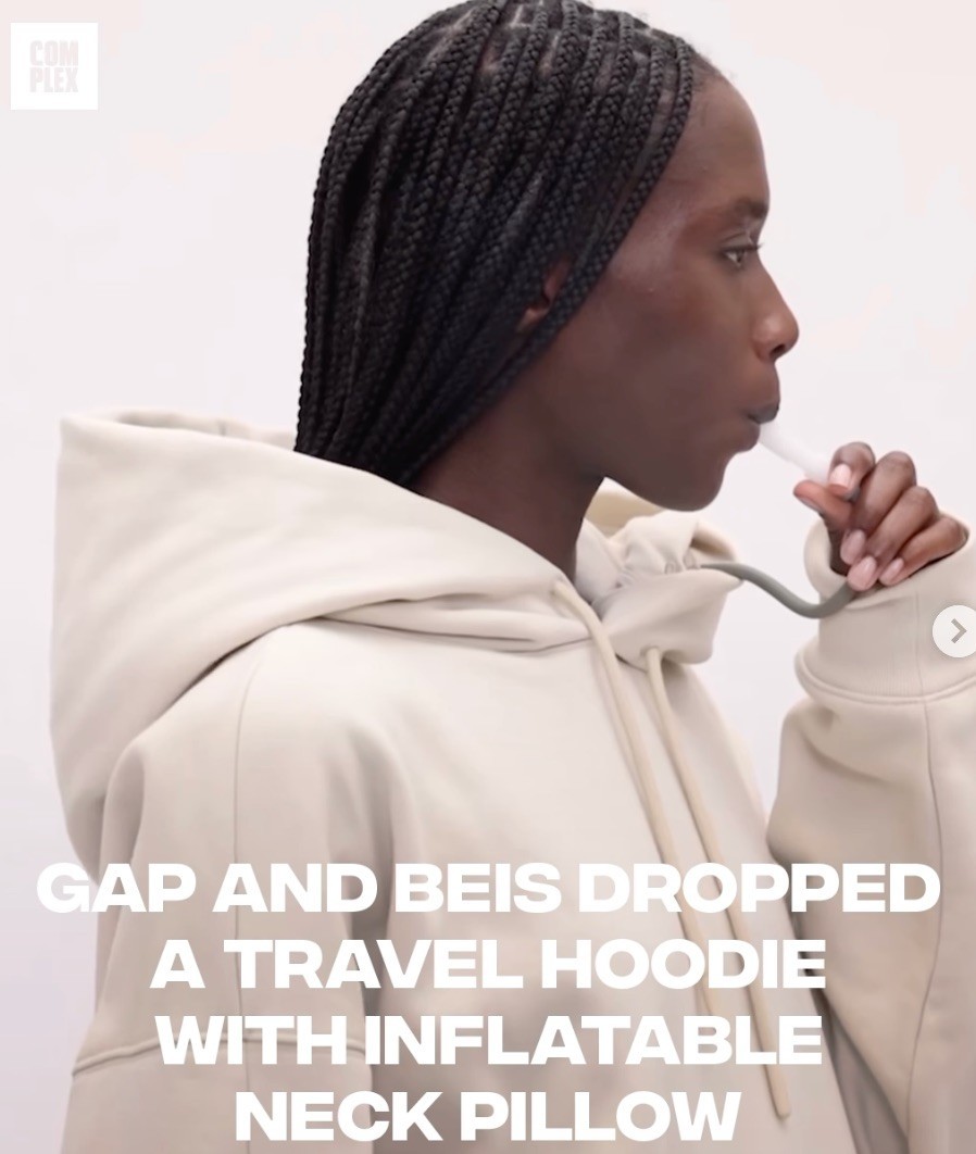 NWT Gap X BEIS Adult Travel Inflatable Pillow Hoodie Size XXS / FITS W XS
