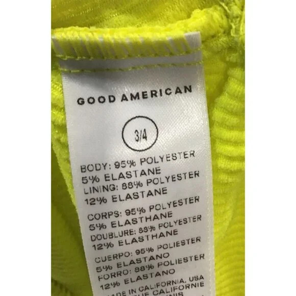 Good American Always Fits one shoulder one piece in Electric Yellow sz 3/4 L-XL