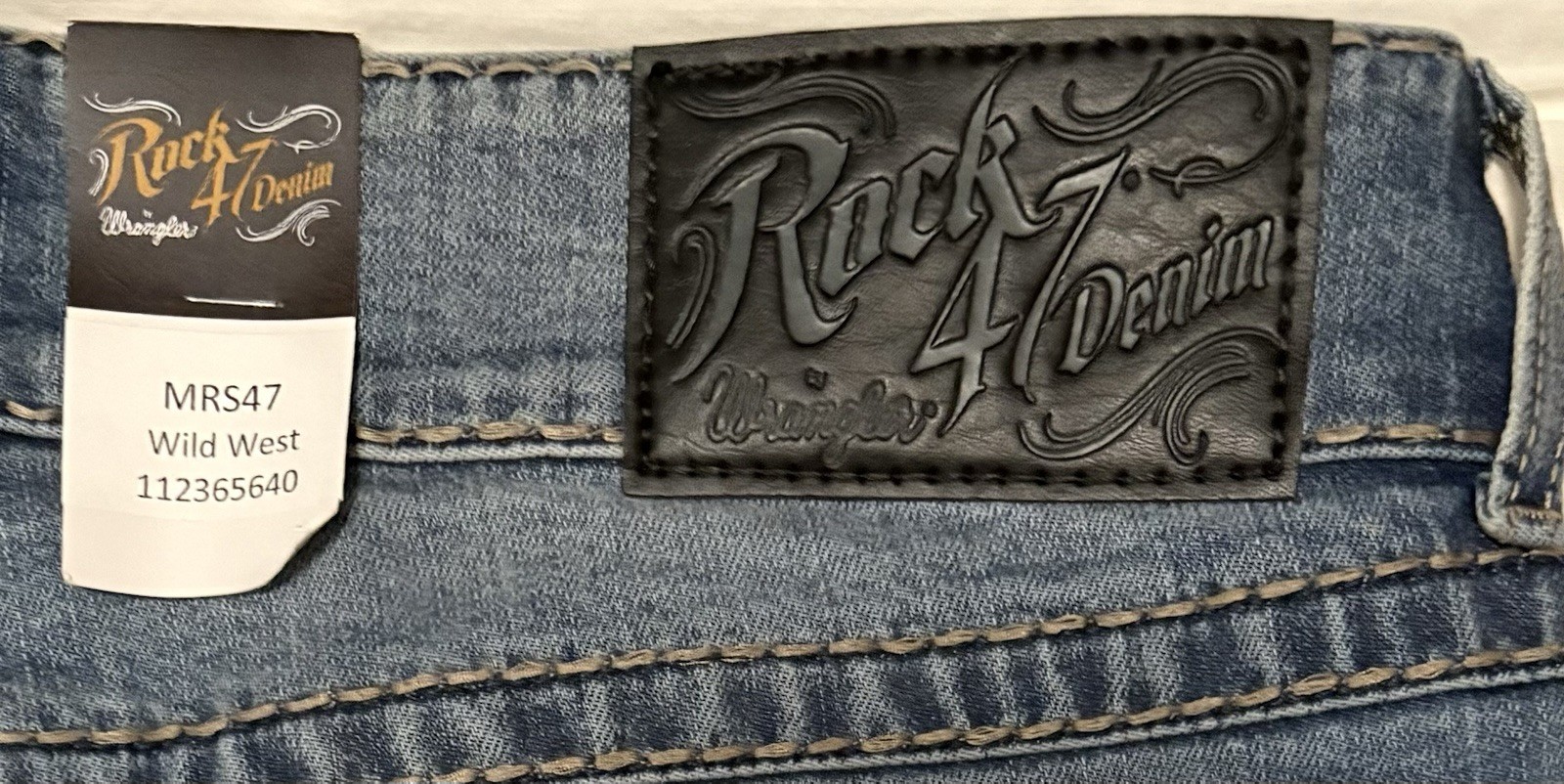 NEW Wrangler Rock 47 Demin MRS47 Wild West Men’s Slim Fit Jean Size 32×36