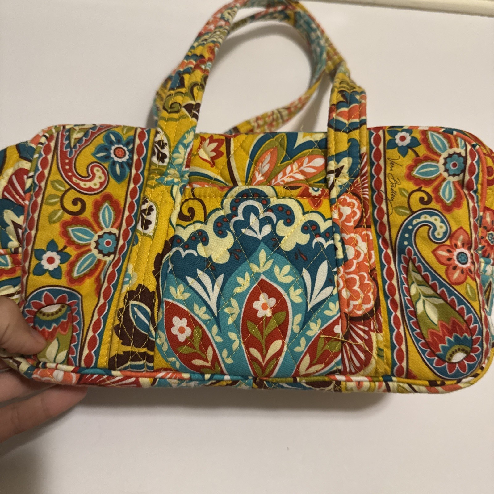 Vera Bradley Provencal Cassidy Shoulder Bag Purse Handbag Yellow Floral Zip