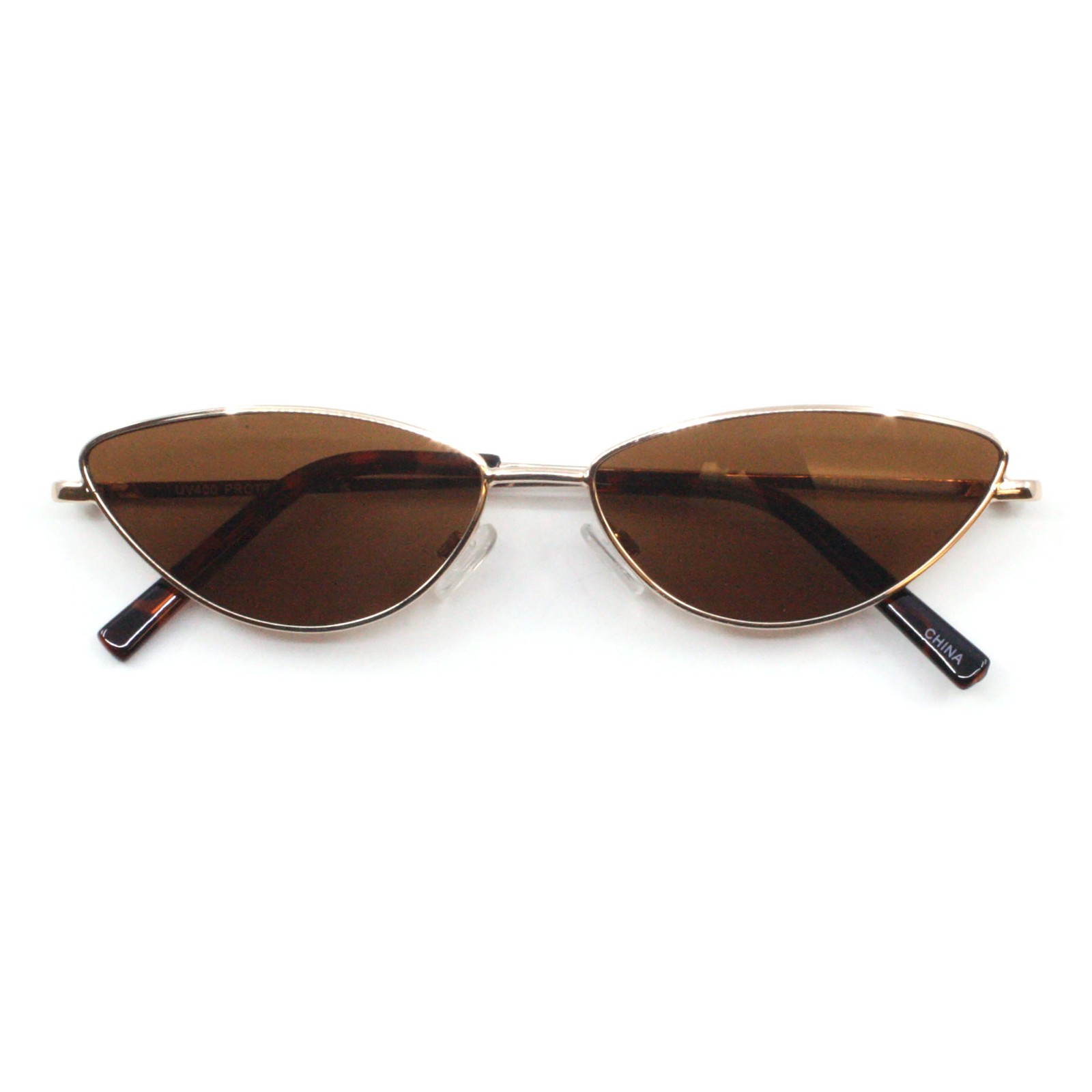 Women’s Y2K Cat Eye Sunglasses – Thin Metal Oval Frame, Lightweight Design
