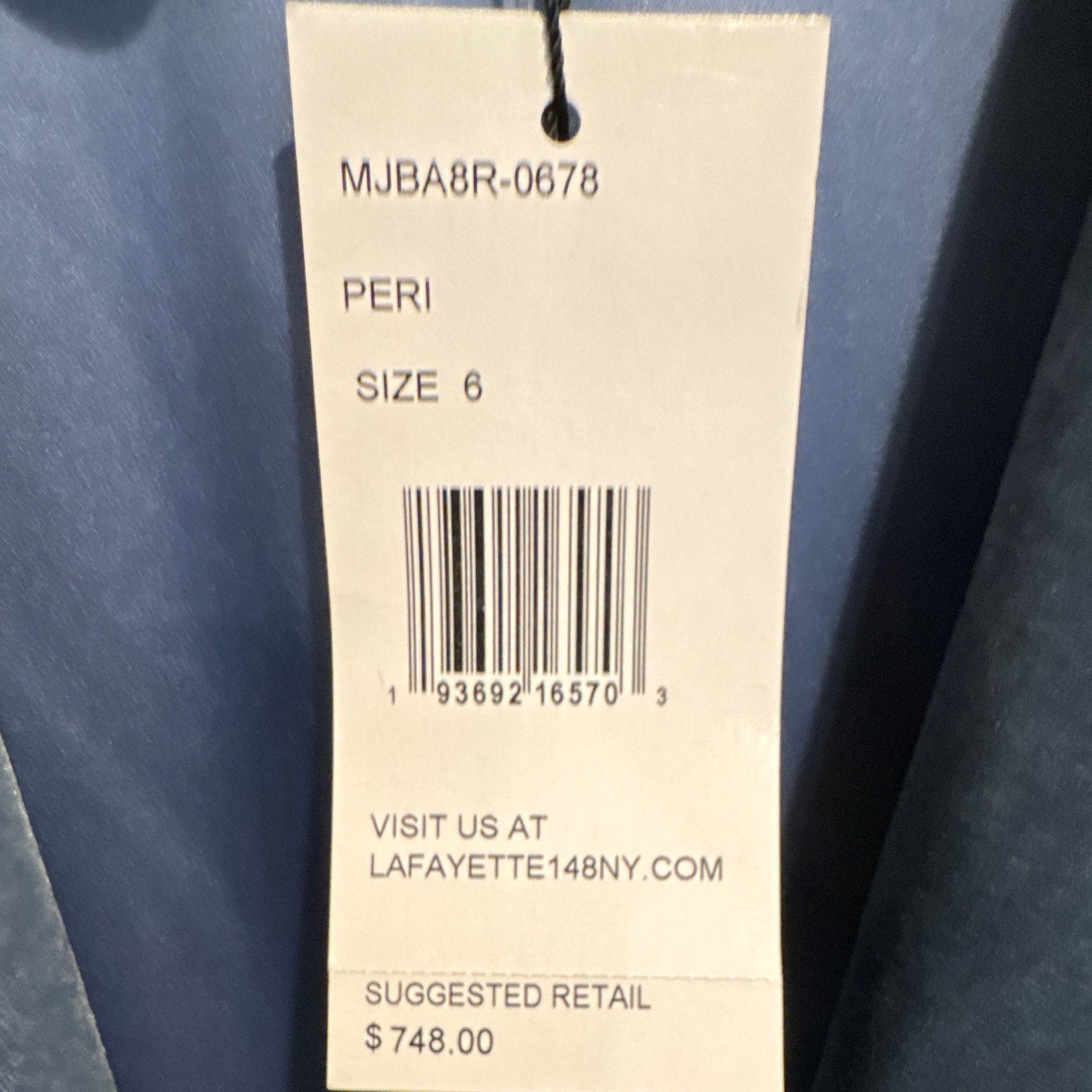 Lafayette 148 New York Peri Blue Velvet Double Breasted Blazer Sz 6 NWT $748