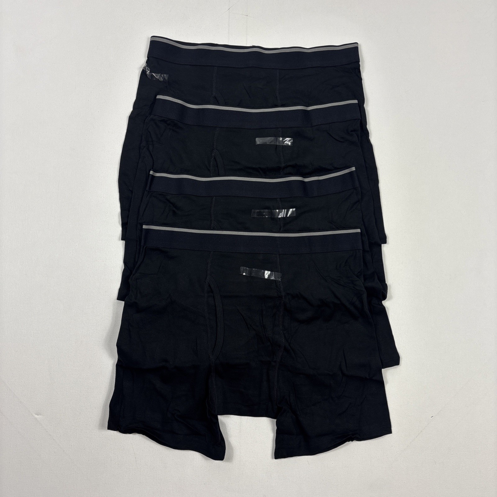 Kirkland Signature Mens Boxer Briefs 4 Pack Supima Cotton Tagless Black Large