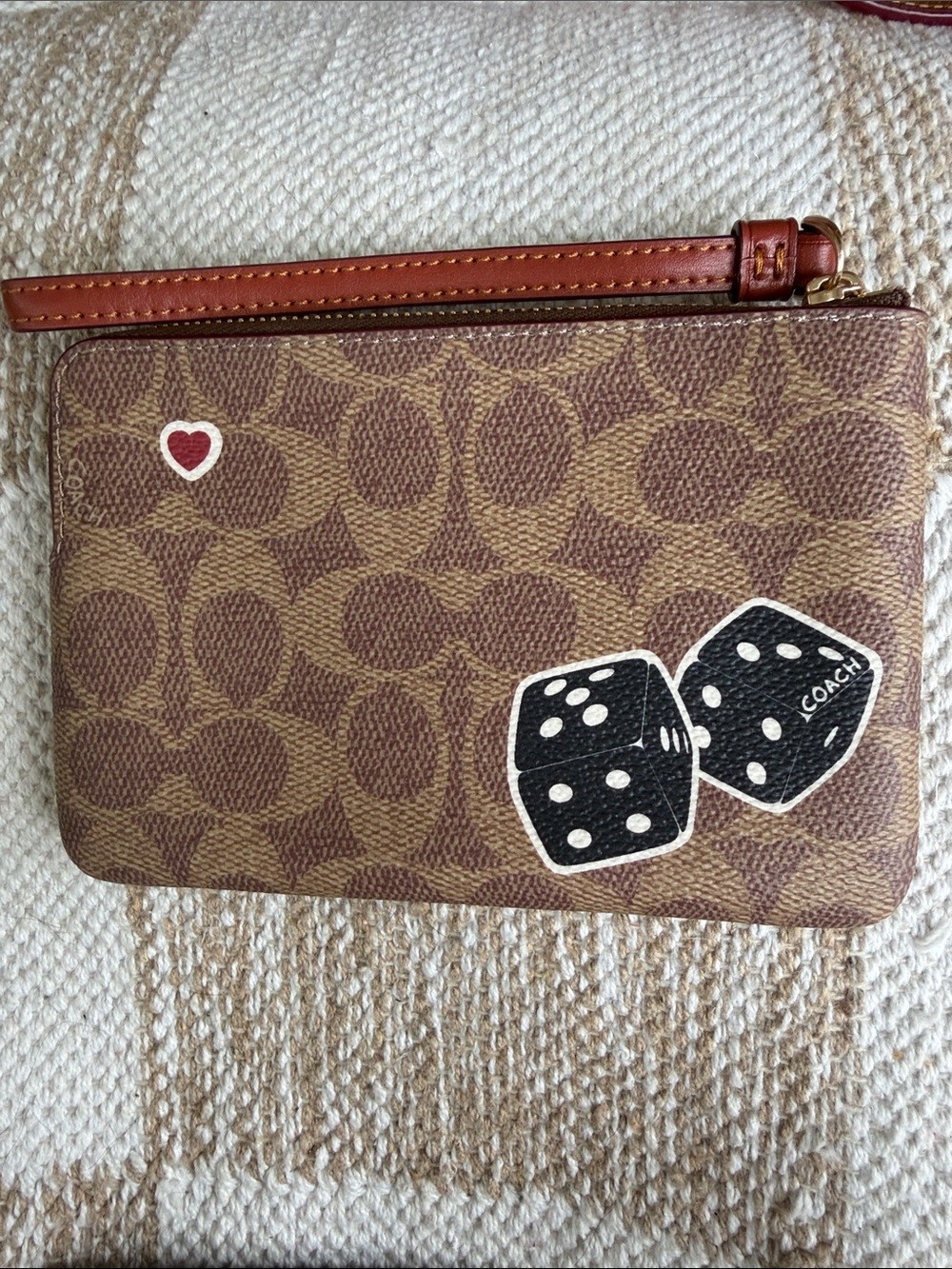 NWT Coach Zip Wristlet in Signature Canvas with Sticker Print [limited edition]
