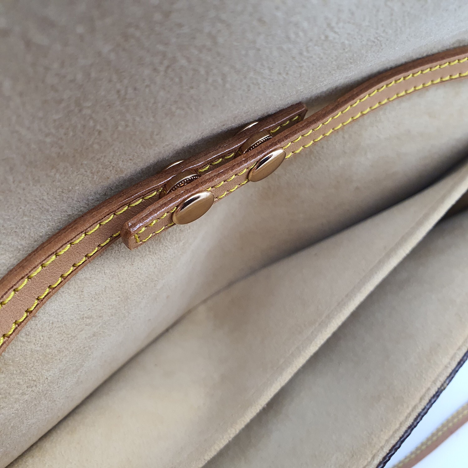 Vachetta Leather replacement Strap belt buttons snaps for Twin pouch pochette