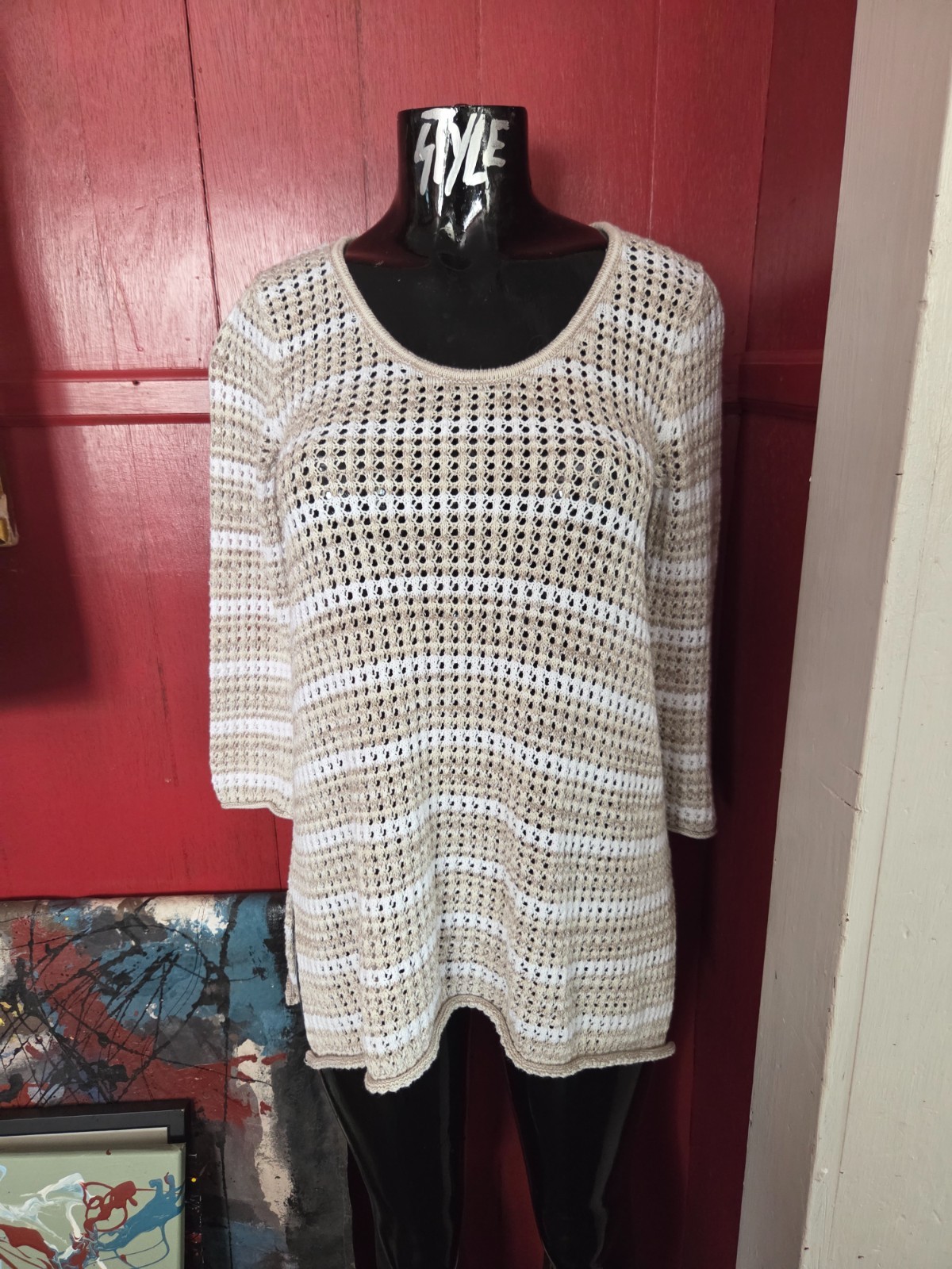 Womans Jeanne Pierre Fisnhet pullover sweater