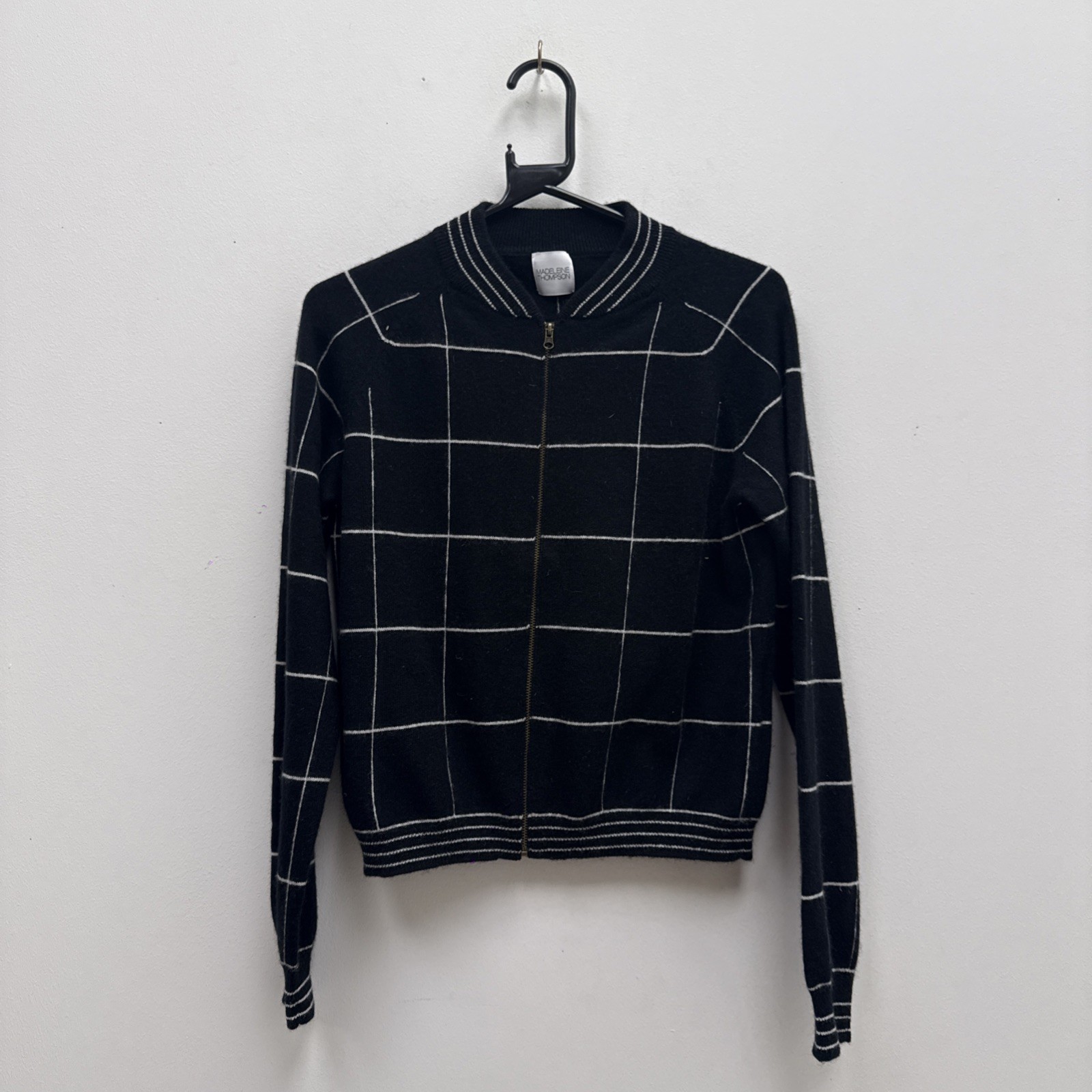 Madeleine Thompson Black & White Pattern Cashmere Jacket & Trousers Size Medium