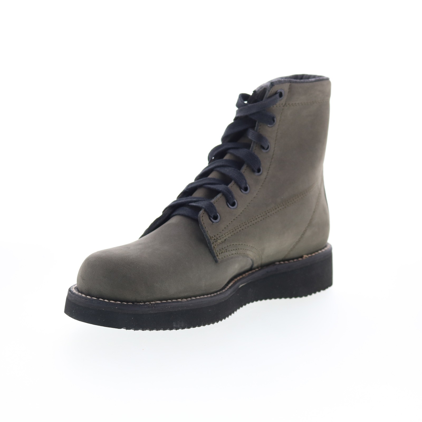 Broken Homme James Boot FB12002 Mens Green Suede Lace Up Casual Dress Boots