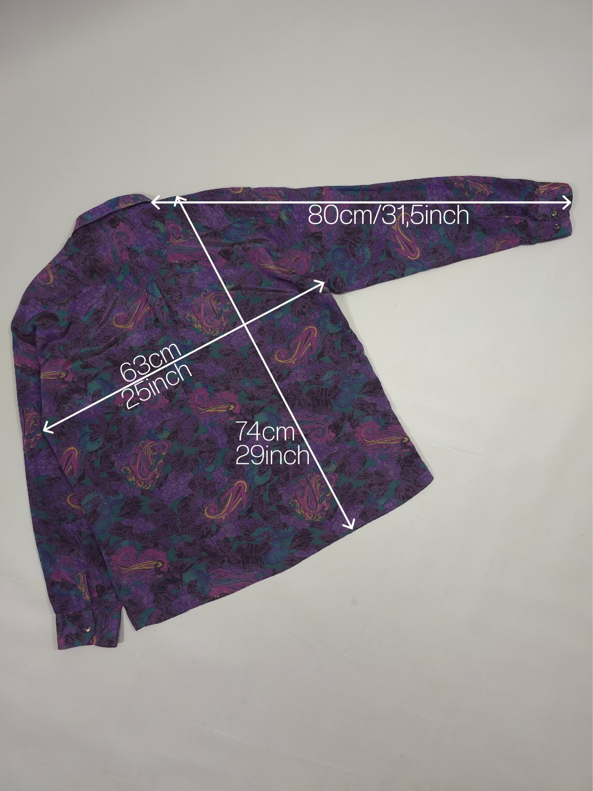 90s Christian Dior Silk Paisley Shirt – Purple/Teal Abstract Pattern Fits L-XXL