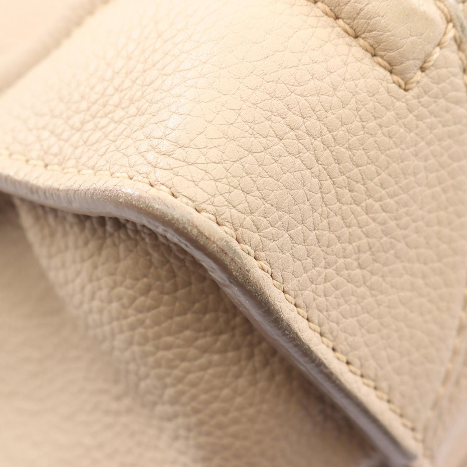 CELINE Luggage mini shopper Handbag 165213 leather Beige Used Women