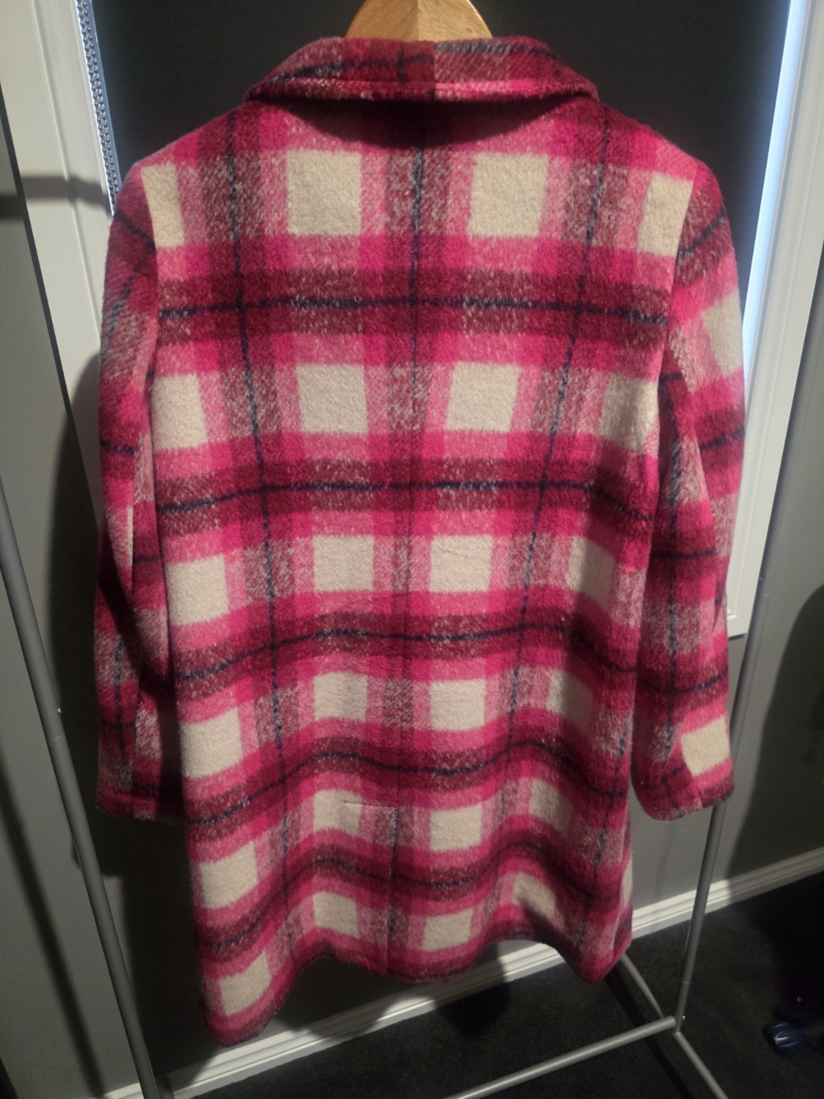 Regatta Womens Pink Tartan Wool Blend Coat Size 12