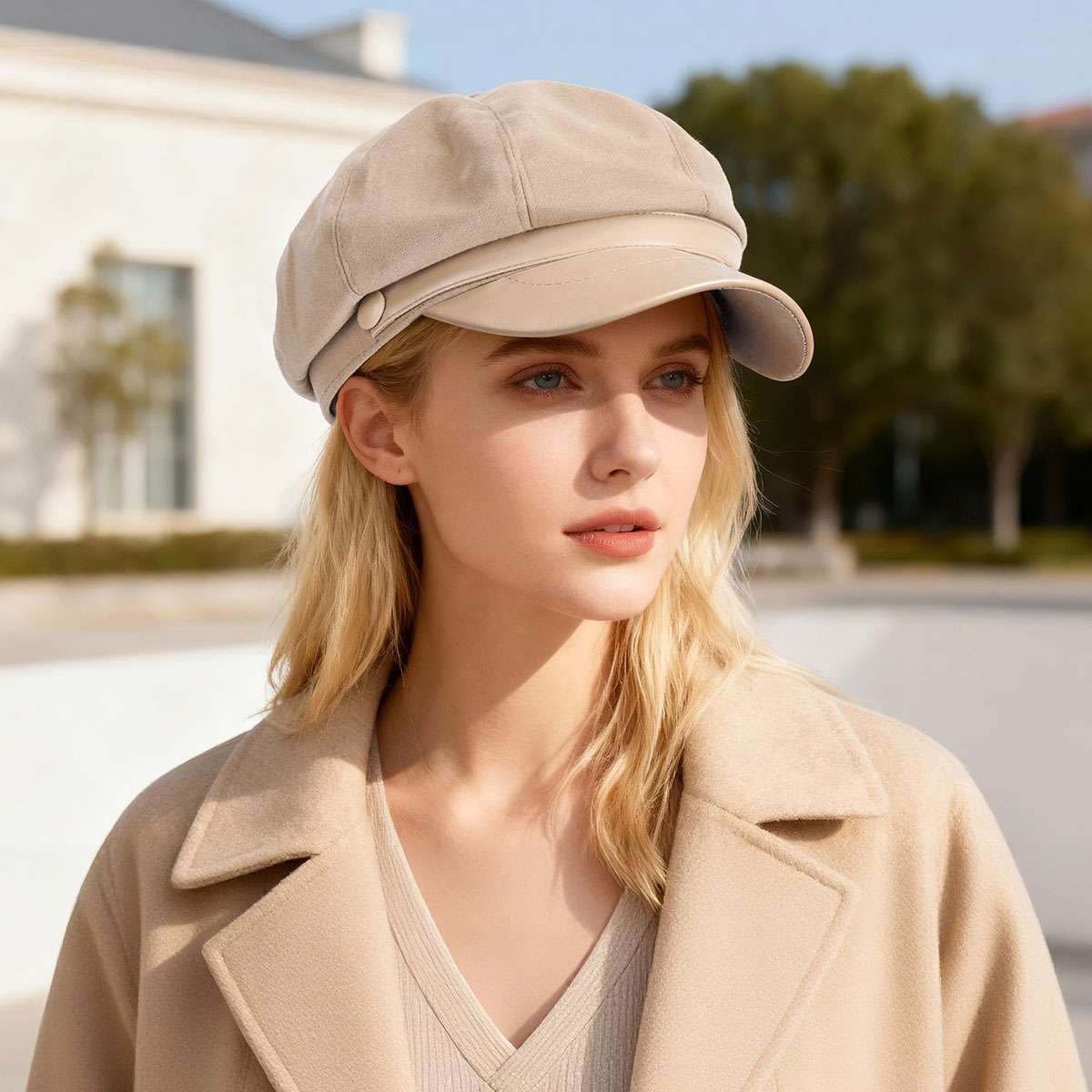 Fashion Women Men Newsboy Hat Baker Boy Peaked Beret Cap Vintage Visor Hat Cap