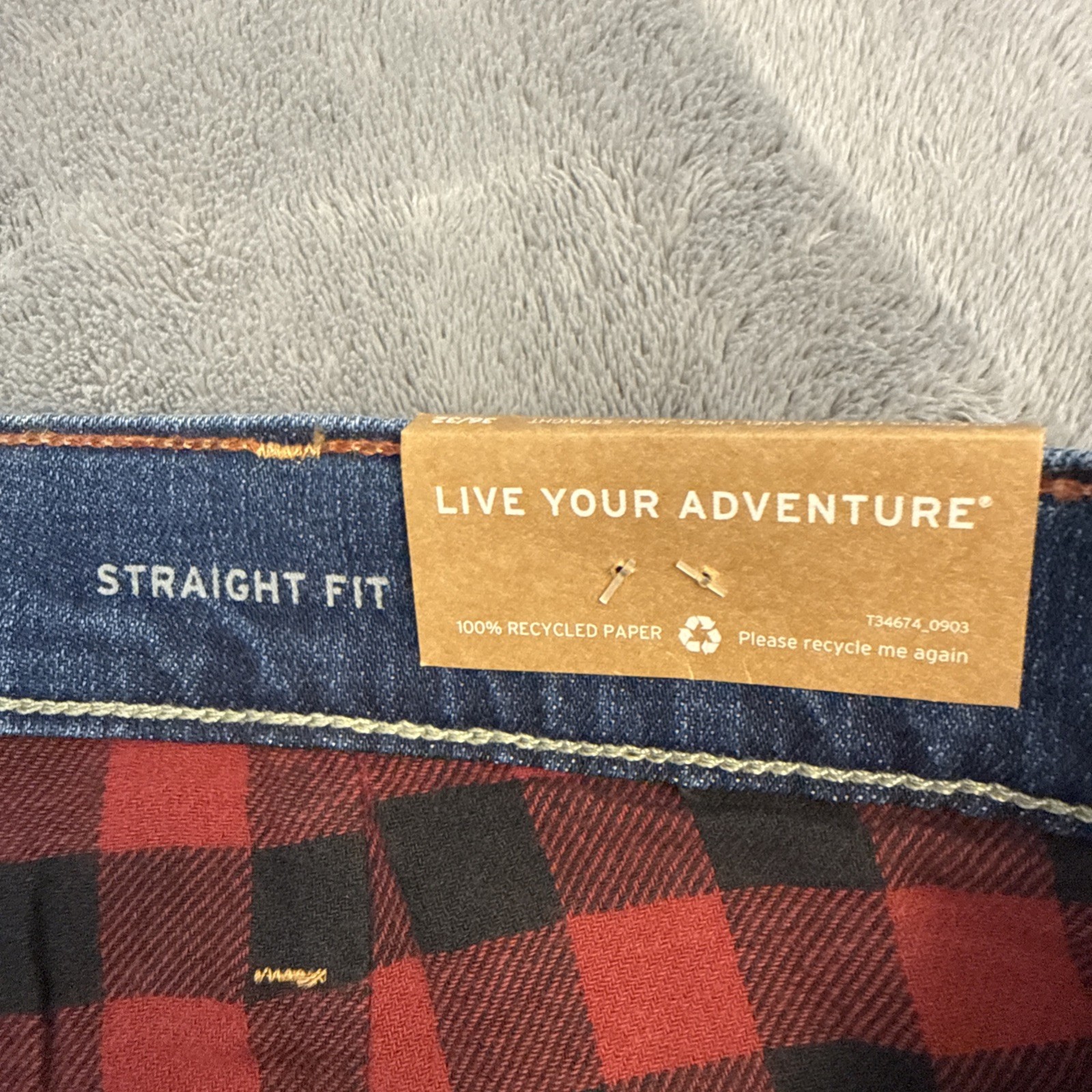 Eddie Bauer Men’s Flannel Lined Jeans 36×32 Straight Fit Brand New With Tags