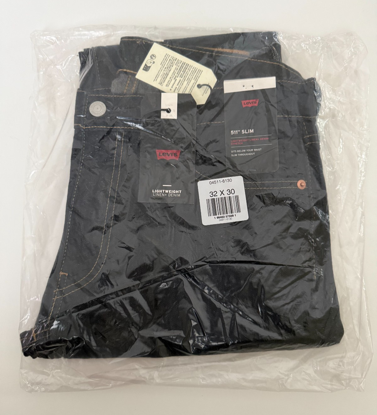 Levi’s® Premium 511™ Slim Fit Linen+ Denim Men’s Jeans, Still Got Time-Dark Wash