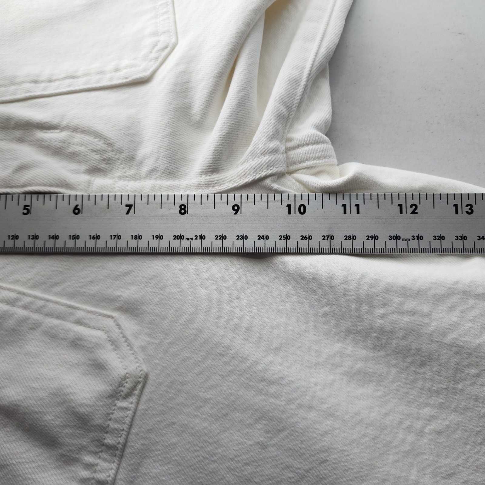 J.Crew Jeans Womens Size 25 Petite White Wide Leg Denim Trouser Patch Pocket 25P