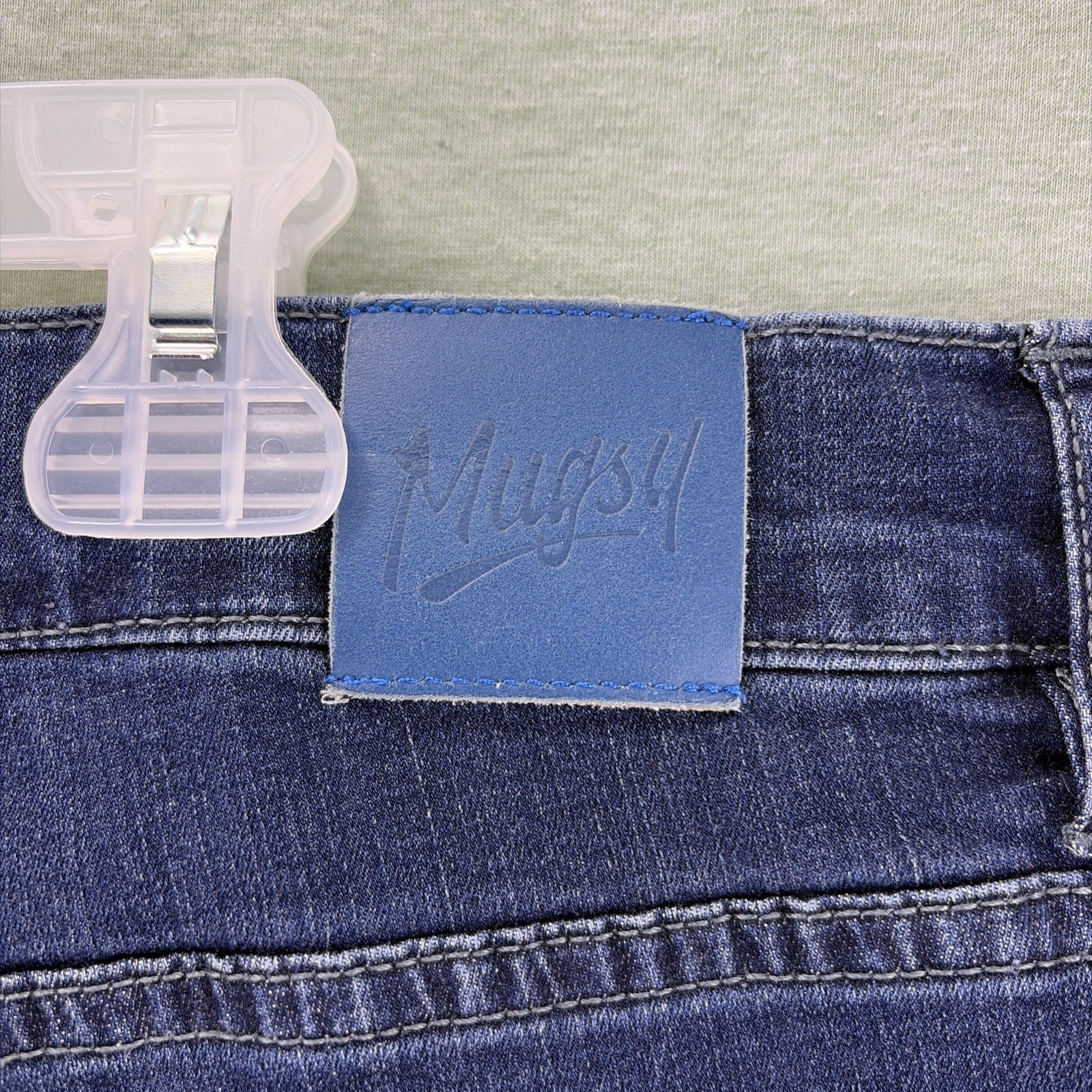 Mugsy Fultons Straight Fit Jeans Mens Size 44×30 Blue Dark Wash Denim Stretch