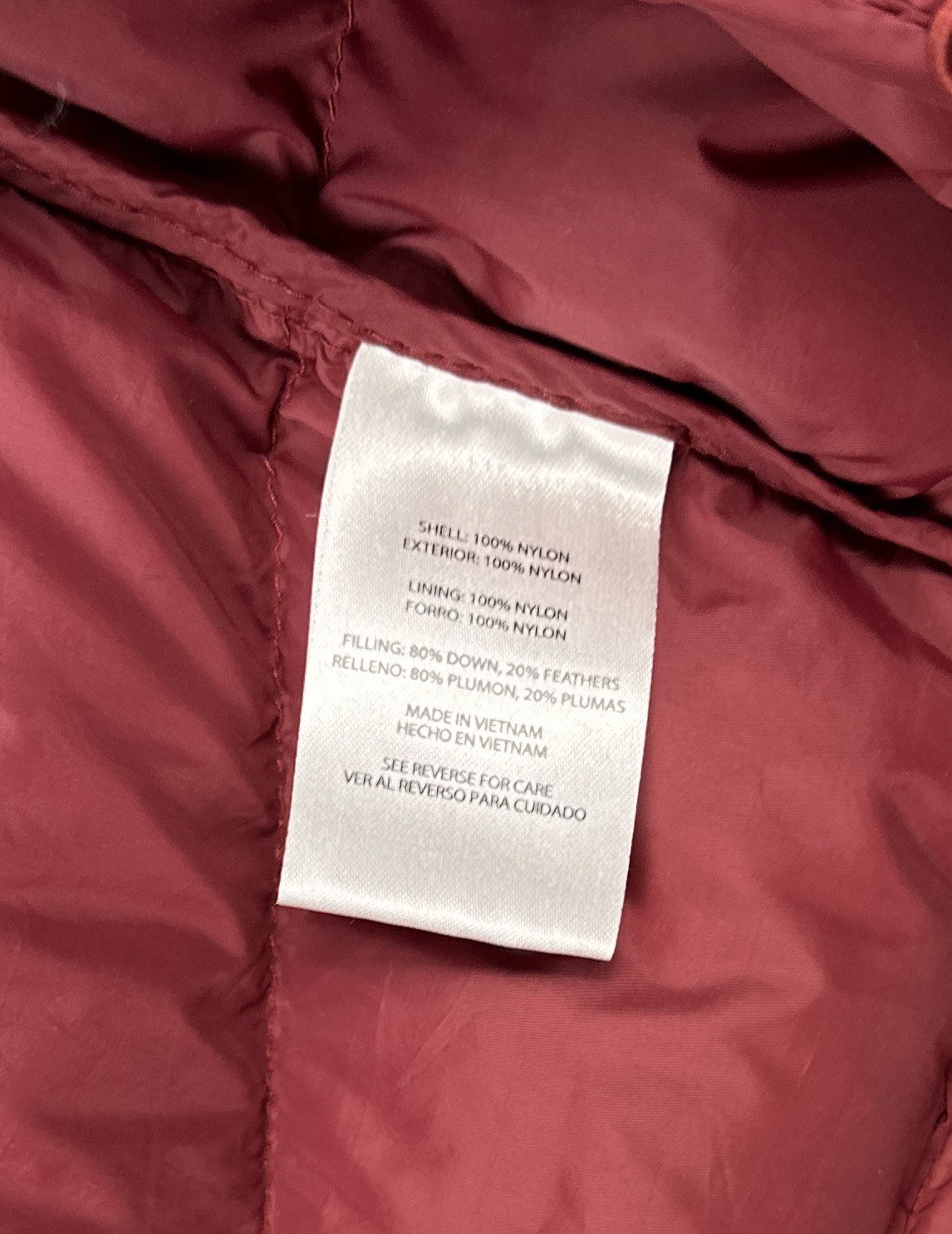 Eddie Bauer Women’s Medium Down Puffer Jacket Hooded Burgundy 80% Down