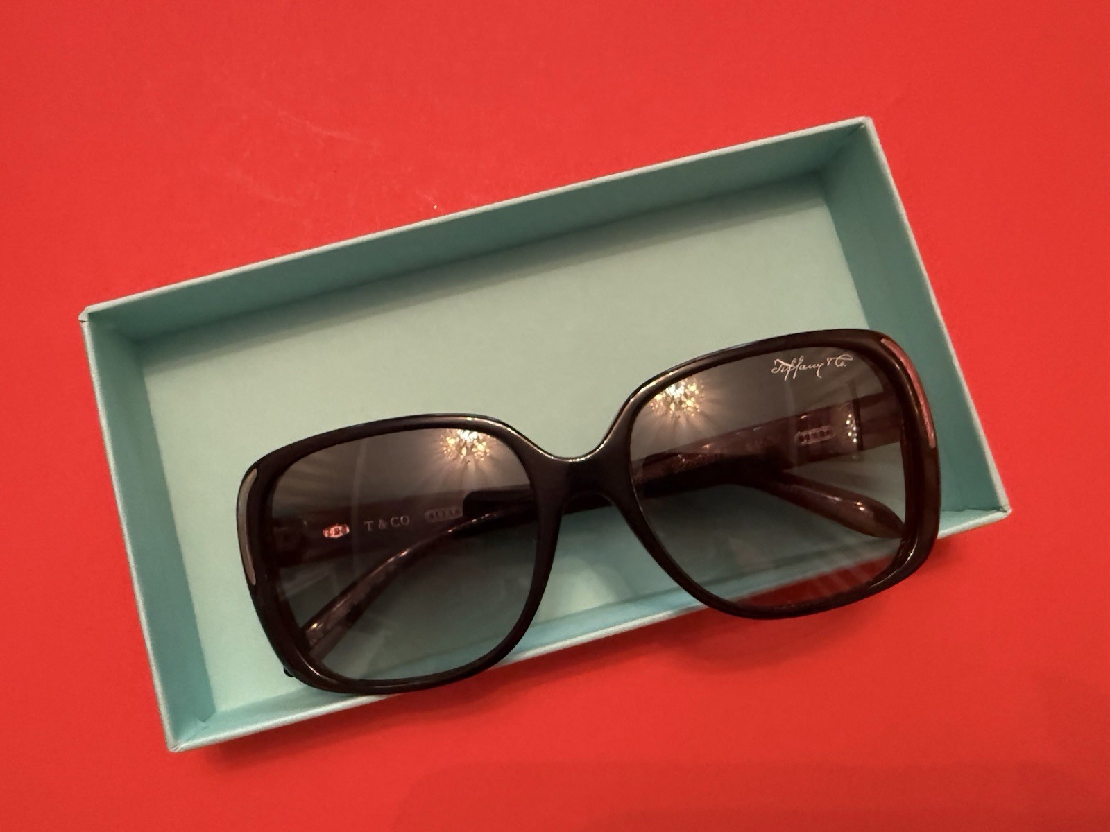Tiffany & Co. TF Oversized Sunglasses Women Brown Frame Tinted UV400