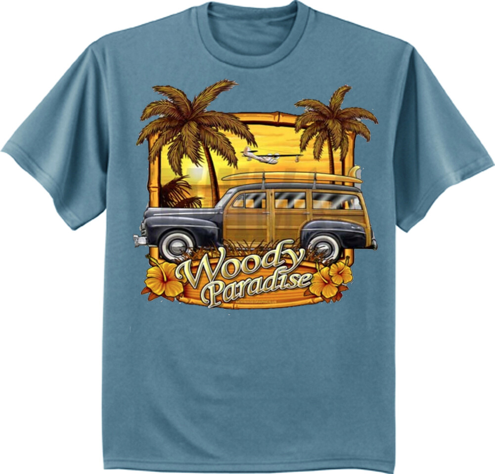 Classic Woody Car T-shirt Mens Graphic Tee Grandpa Dad Gifts