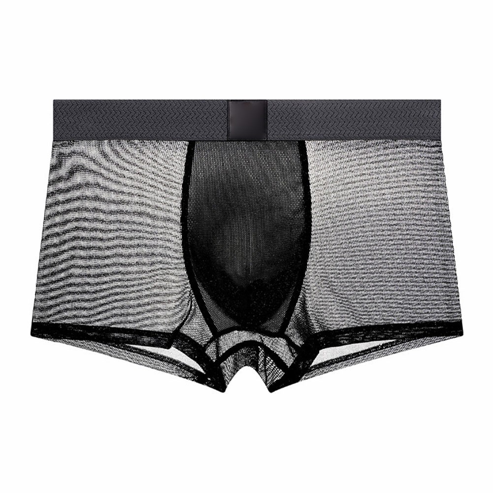Ice Silk Men’s Boxer Shorts 95% Nylon 5% Spandex Breathable See Through