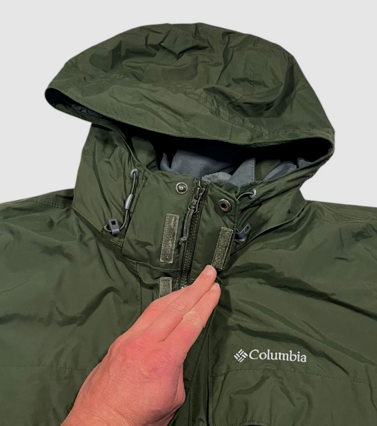 COLUMBIA OMNI-TECH Green Fleece-Lined 3-IN-1 WINTER JACKET Hike Ski Coat Men’s L