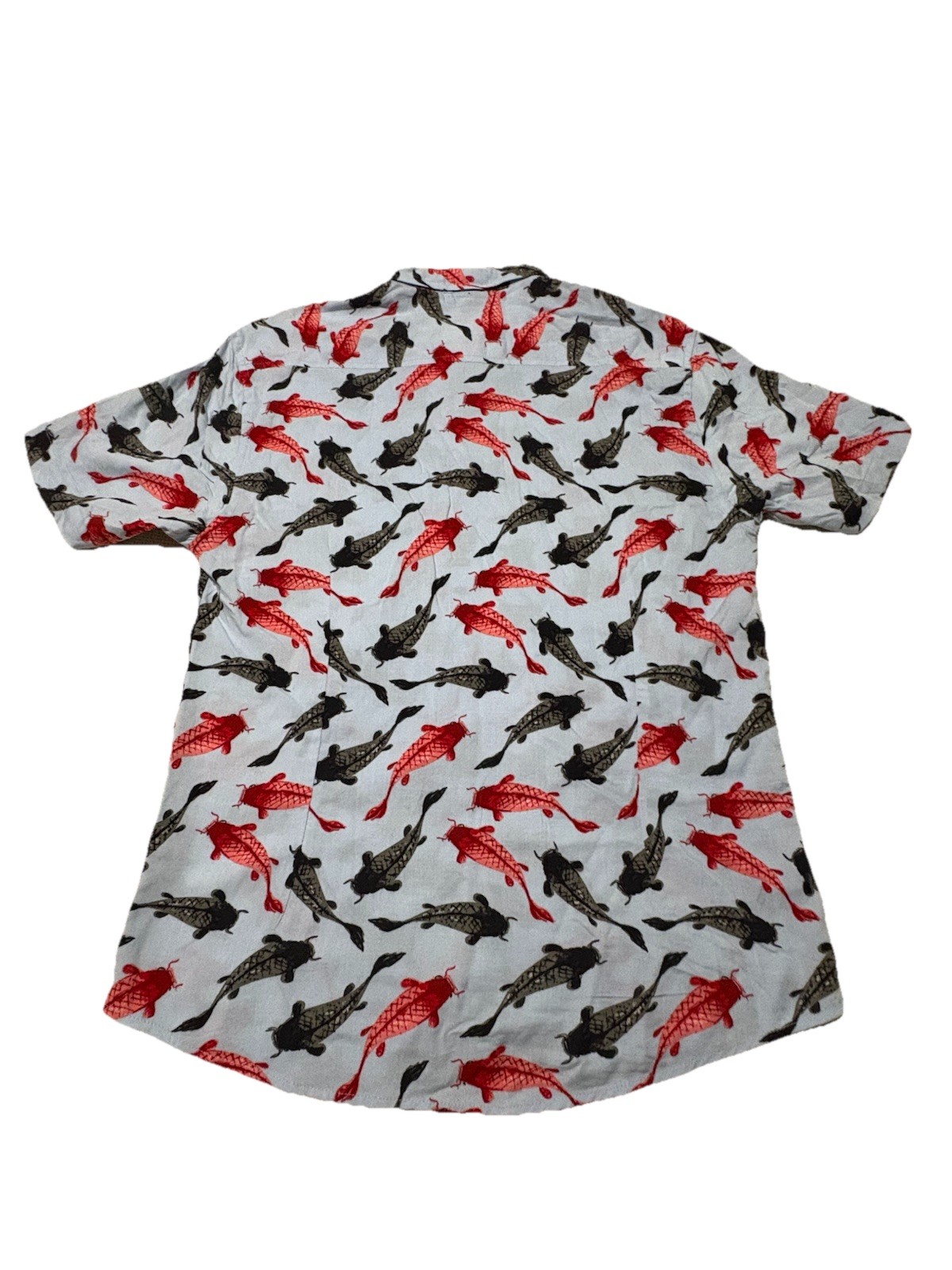 Super Massive Brand Hawaiian Button up Shirt Men’s Medium Collar Koi Fish Rayon