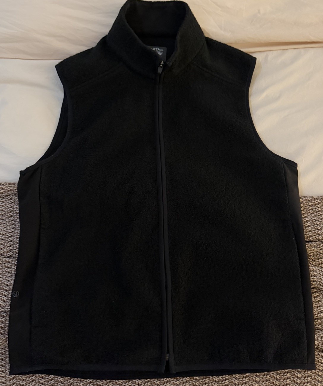 Straight Down Fleece Vest Black Men’s Large Golf Full Zip With Pockets