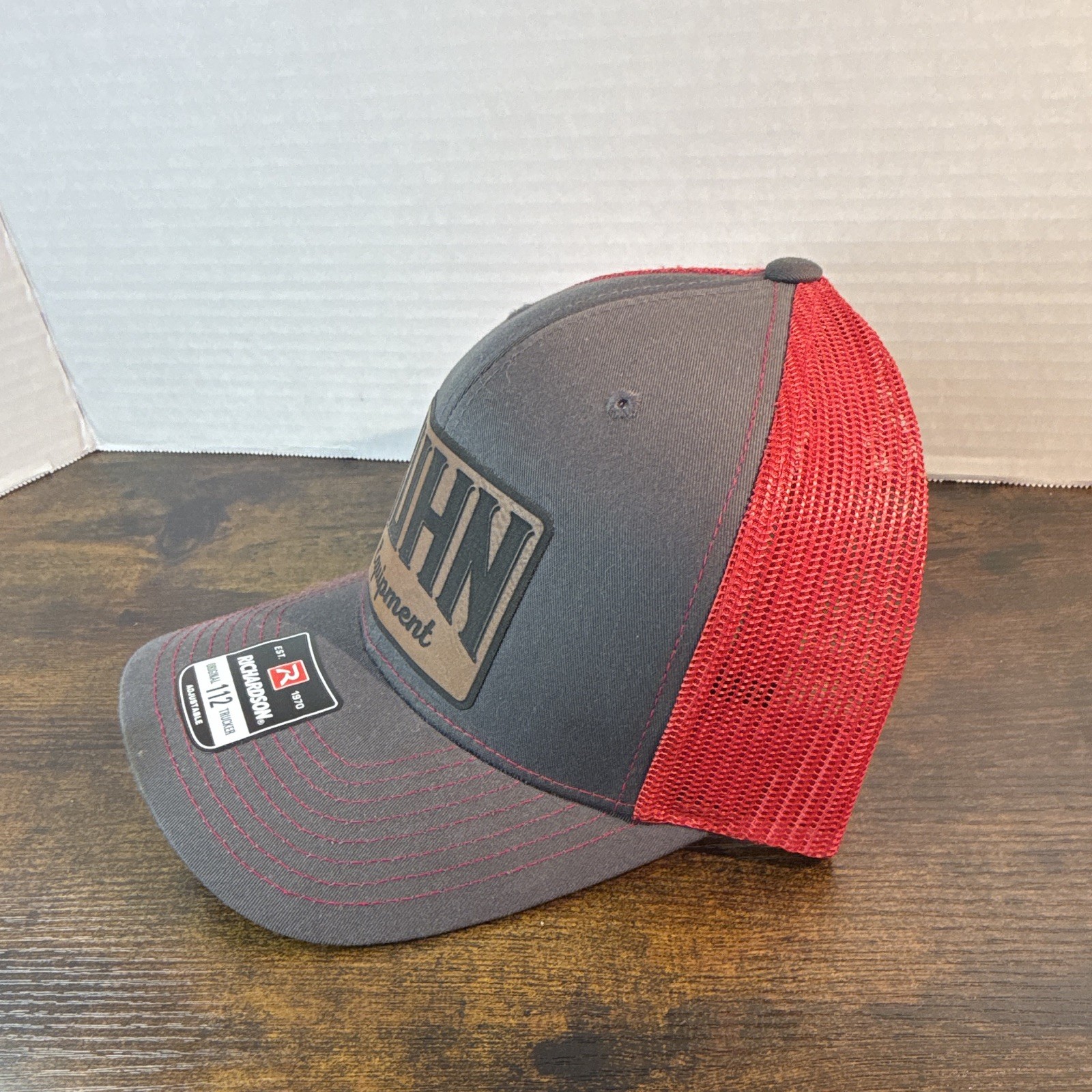 Richardson KUHN Equipment Trucker Hat Gray/Red Mesh Back Adjustable One Size