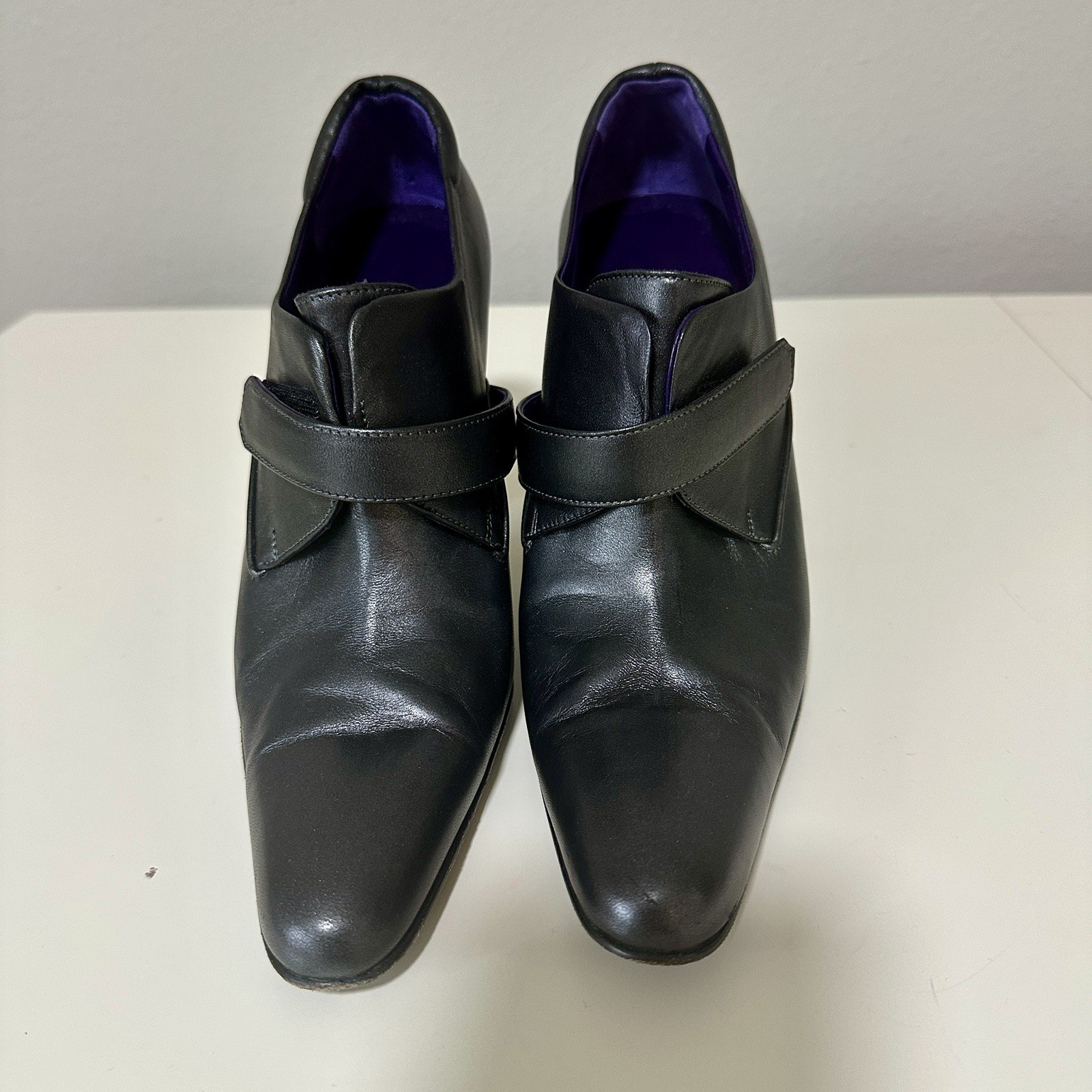 Ralph Lauren Heeled Mary Jane Leather Heels Pumps Shoes Black Size 8.5
