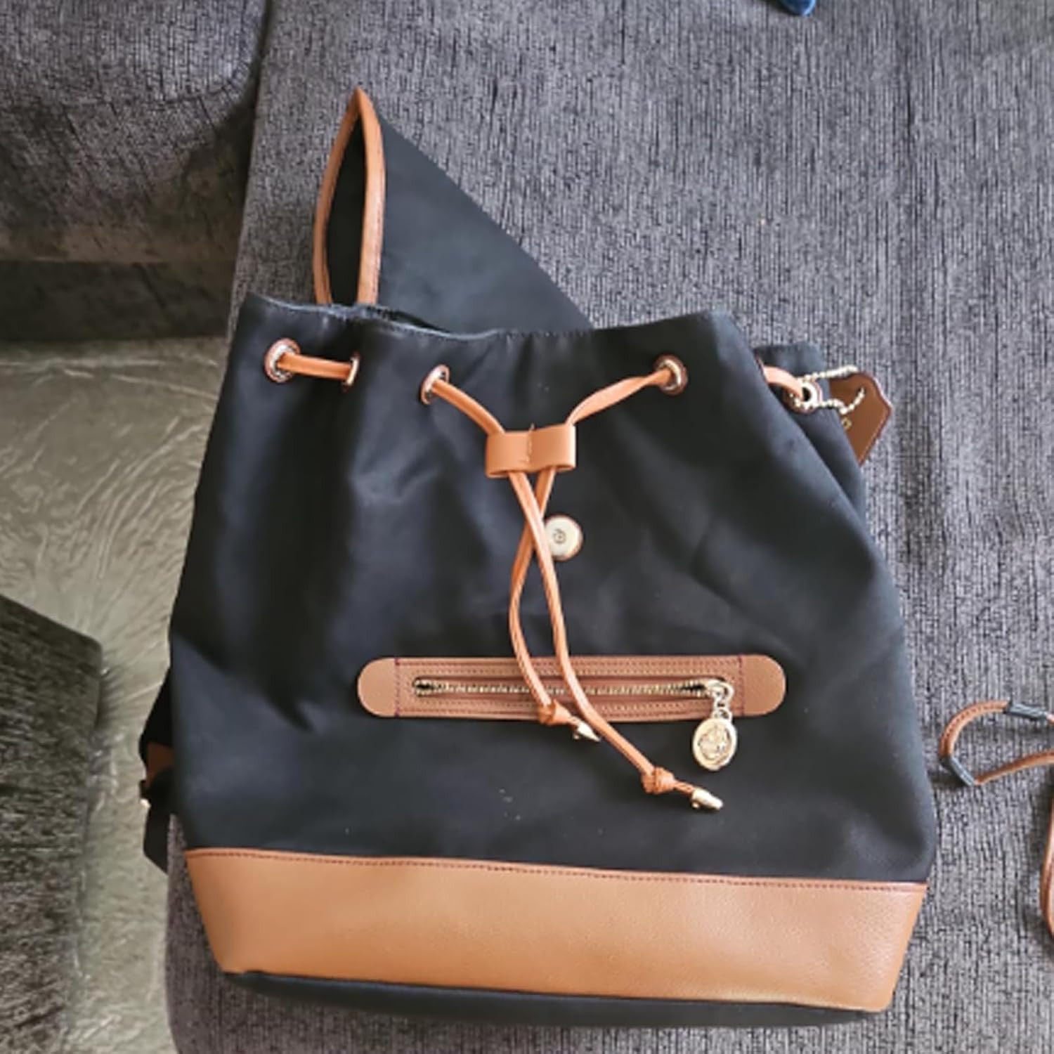 PU Leather Drawstring Brown 38.6″ | Pull String Purse Strap Drawstring Pull Stri