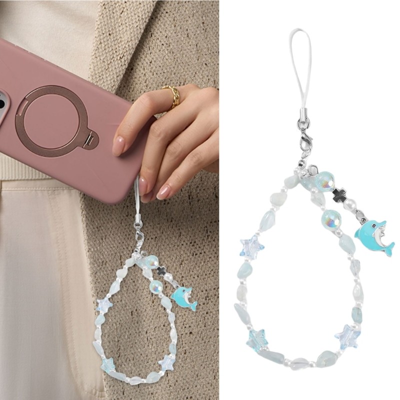 Artistic Marine Themed Natural Stone Keychain For Practical Daily Accessories