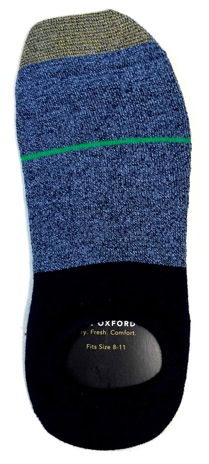 GOLD TOE 3-PR OXFORD NO-SHOW INVISIBLE SOCKS W/SILICONE HEEL GRIP FIT 8-11 SHOE