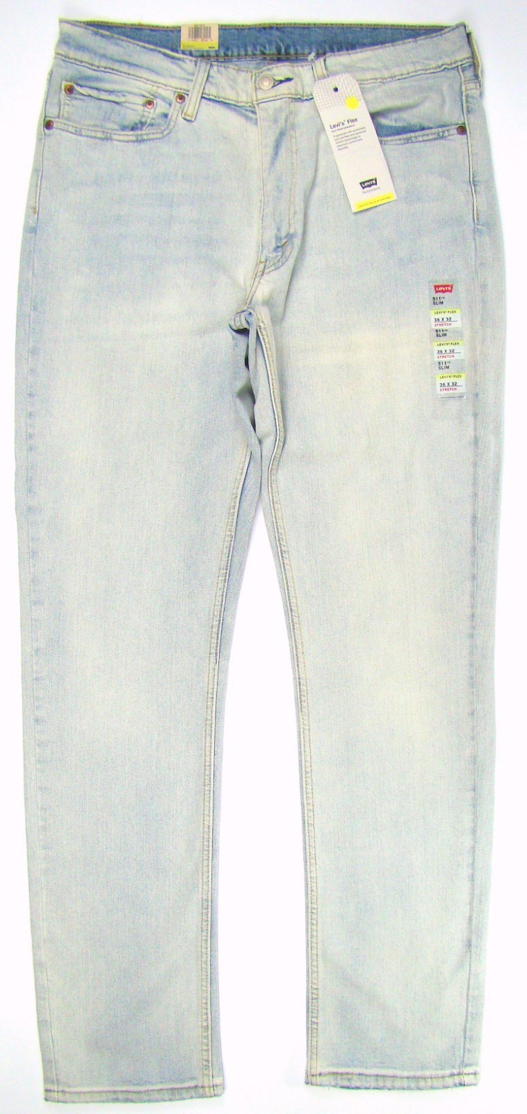 NEW Levis 511 Men’s Jeans Slim Fit Size 36×32 BLEACH LIGHT BLUE – FREE SHIPPING
