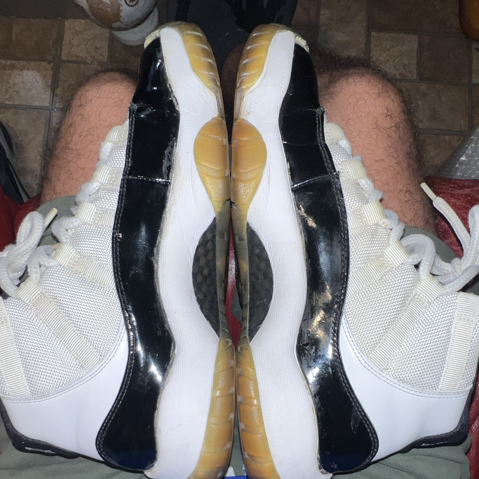 Jordan Air Jordan 11 Men’s High Top Patent Leather Colorblock Basketball Sneaker