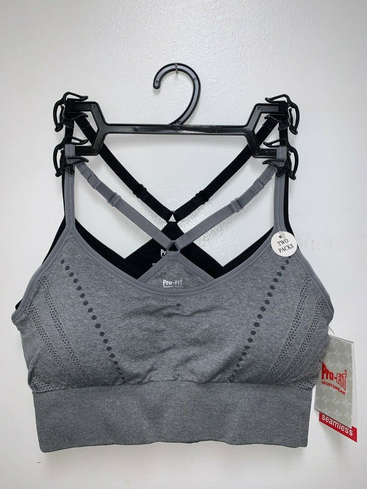Padded 2 Pack Medium Impact Seamless Sports Bra Active Wear-Work Out Gym & yoga-